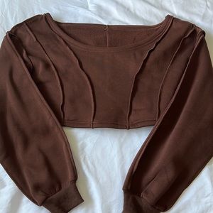 Dark Brown Cropped Sweater